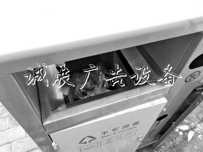 鄭州街頭垃圾箱只有兩種分類廣告燈箱 路上吃剩的早餐扔進(jìn)哪種垃圾箱？